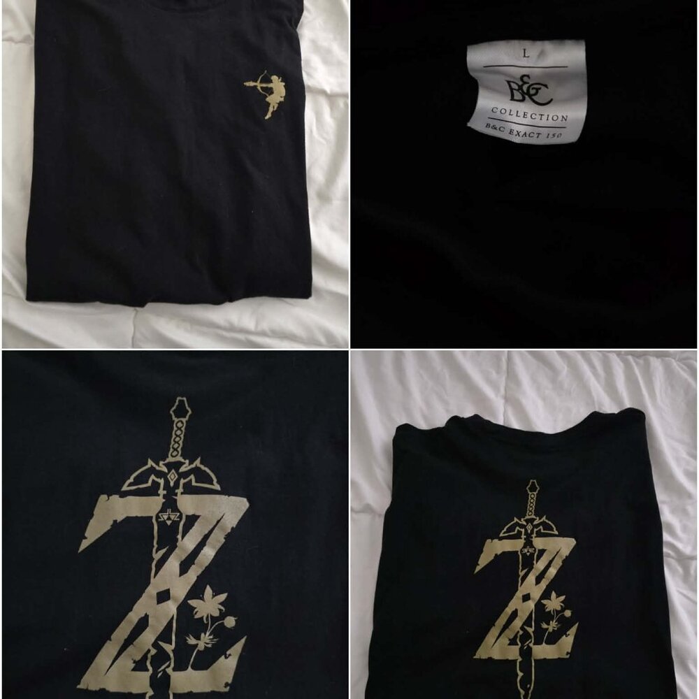 80S/90S CLASSIC VIDEO GAME LEGEND OF ZELDA SWORD GRAPHIC TEE (FRONT/BACK DESIGN)